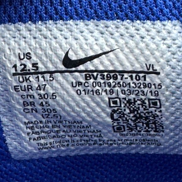 Nike Alpha Menace Turf Low 'White Game Royal' - Picture 11 of 13